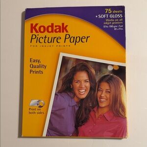 Kodak Picture Paper. 75 Sheets. Soft Gloss. Print on Both Sides